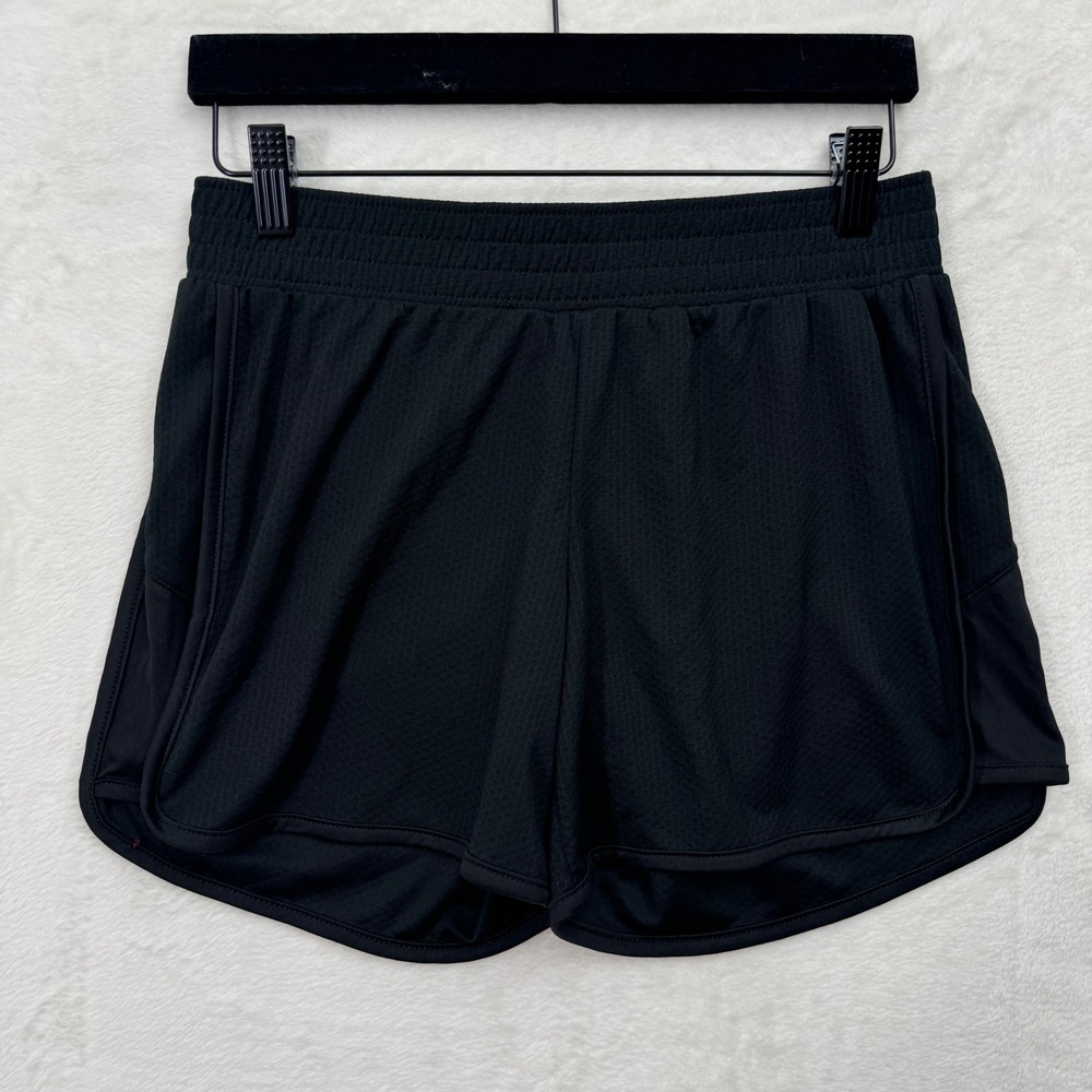 Champion Athletic Shorts Womens Small Black Mesh Dolphin Hem Running Sporty